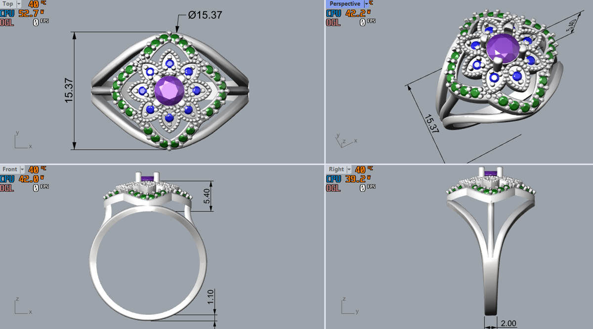 Anel 20 com pedras - Imagem 7